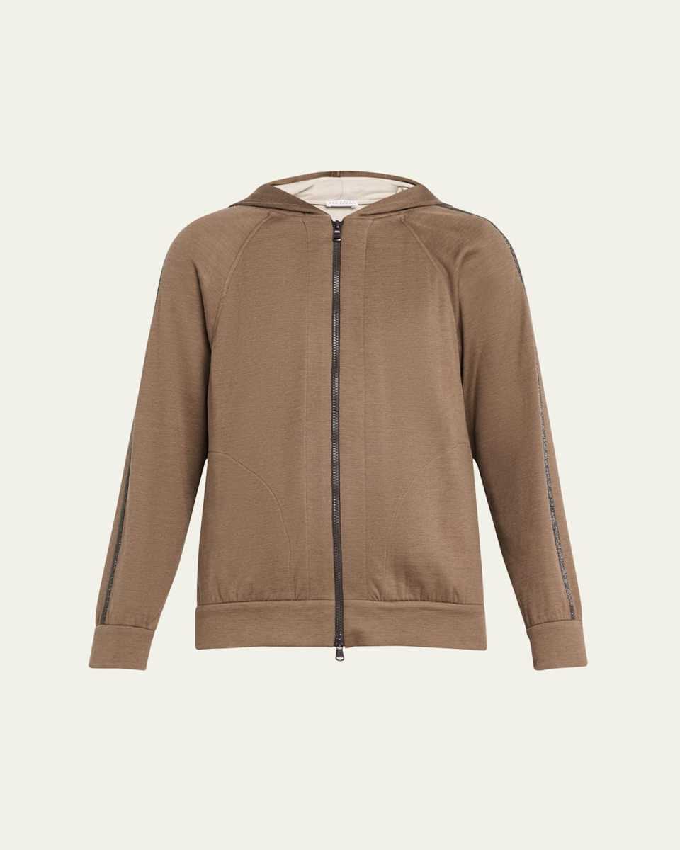 Hooded Monili Trim Spa Cotton Jacket